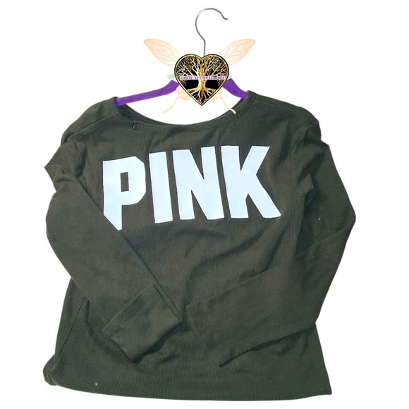 PINK Victoria's Secret Black and White Long Sleeve Tee